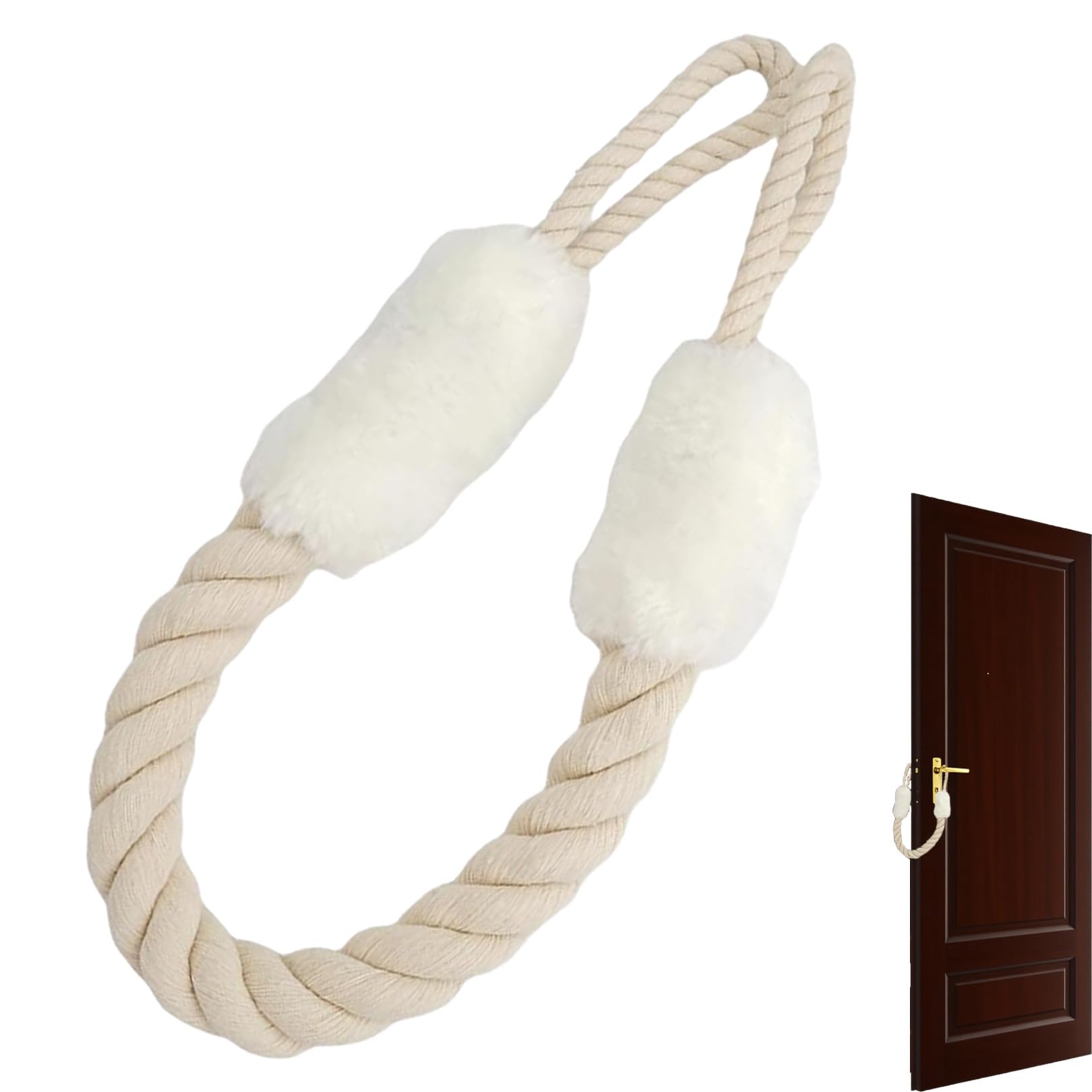Weiss Türkordel Klemmschutz,Klemmschutz für Türen,Türstopper Klinke,Türklinken Stopper,Türstopper Klinke Baumwolle,Türklinke Türkordeln,Türkordeln Einklemmschutz,Automatischer Türklemmschutz