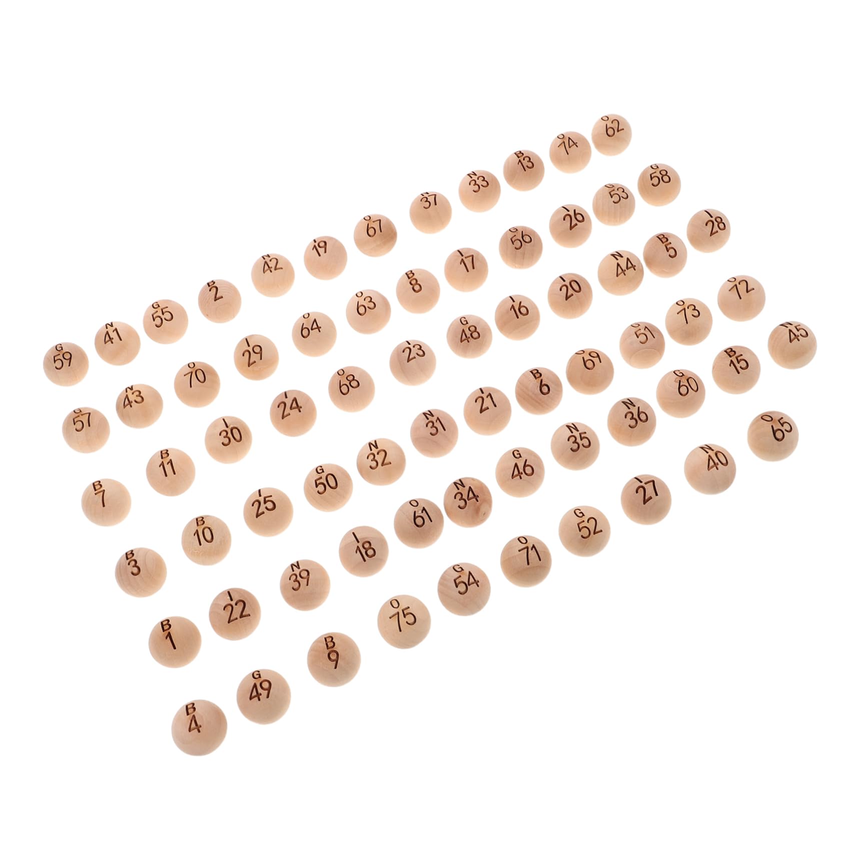 Supvox 75-Teiliges Bingo Kugeln Set Aus Massivholz Nummerierte Loskugeln FüR Tombola Familienfeiern Und SpielzubehöR