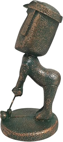 Vista 7 de Figura decorativa de estatua de Moai de Isla de Pascua, escultura de figura de moai de monopatín para adorno de oficina en casa, estatua retro