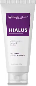 Gel Creme Facial Noturno Hialus Camila Maciell 60g, Ácido Hialurônico, Hidratação intensa, combate pele ressecada, Renovação Celular Noturna