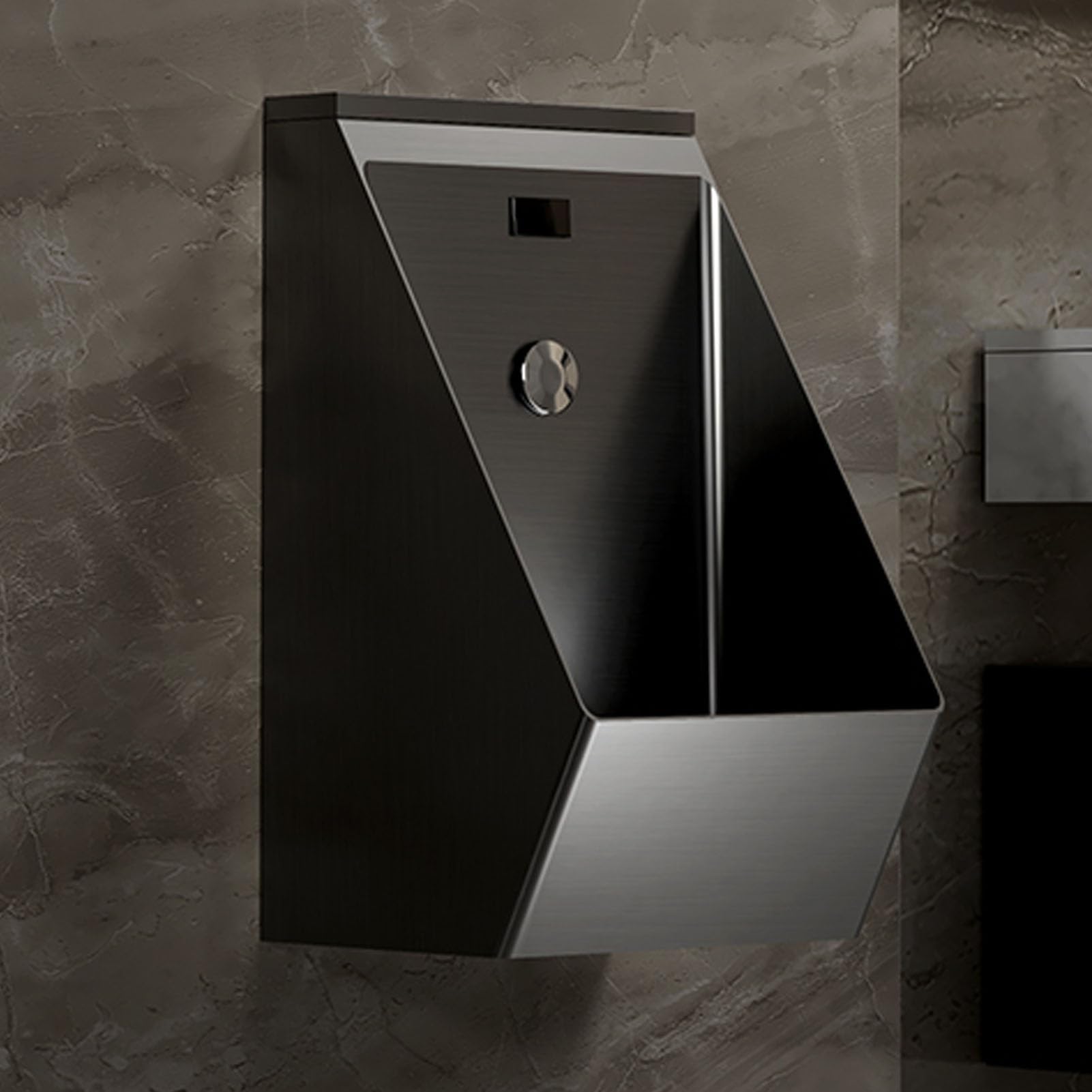 OTQEFTN 304 Stainless Steel Urinals, Wall-Mounted Integrated Induction Urinal, Men's Commercial Flushing Urinal, Anti-Splash for Public Restrooms