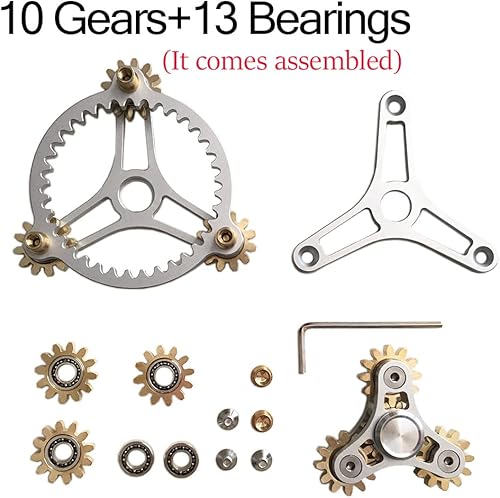 Miniatura 9 de Engranajes giratorios de latón puro para ansiedad juguete giratorio de metal para bricolaje giro de mano durante mucho tiempo EDC enfoque meditación