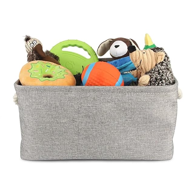 Foto 4 de 8 de yky Cesta de almacenamiento para mascotas con nombre personalizado, cesta de juguetes para perros