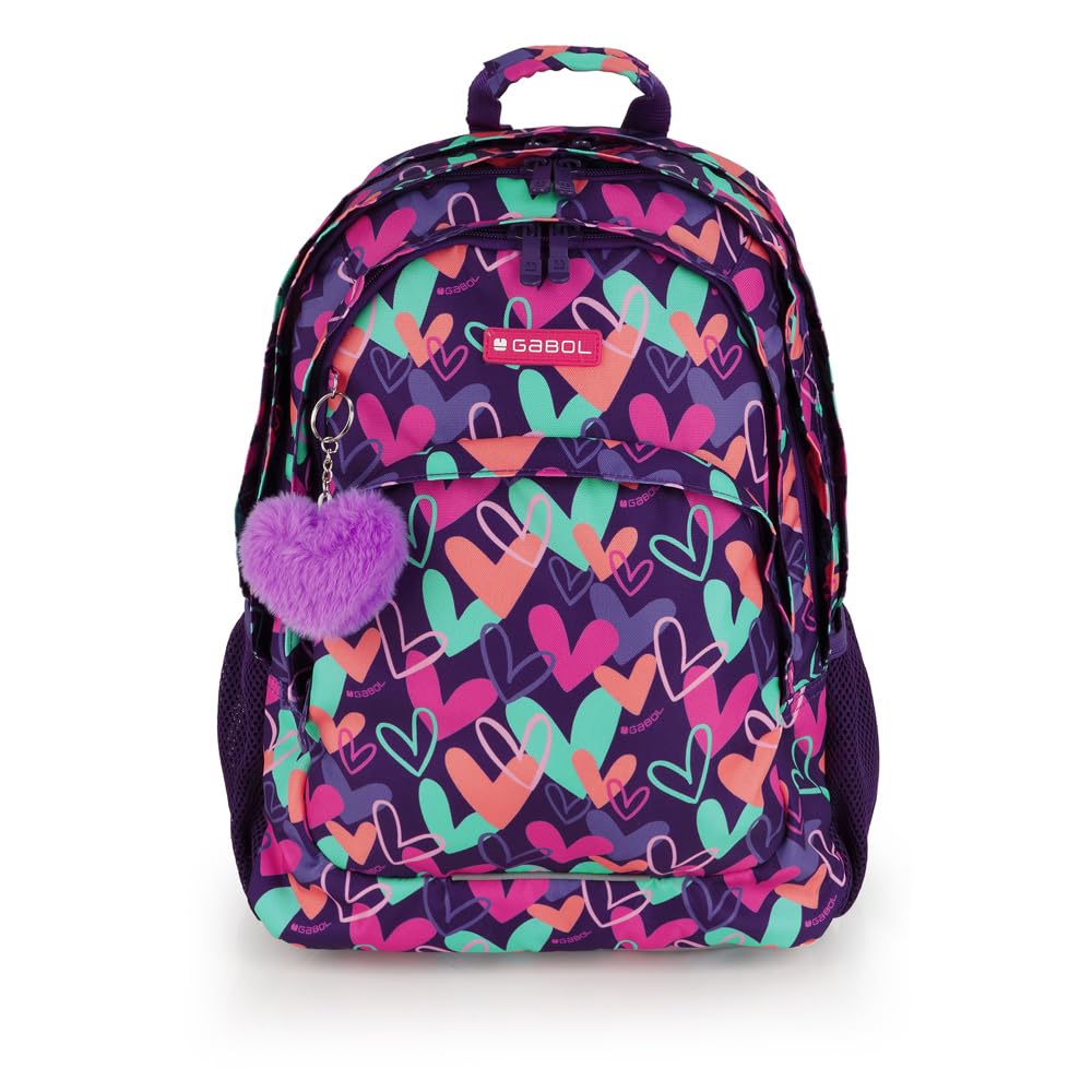 Gabol - Mochila Escolar de 3 Compartimentos 32x44x18 cm Kokoro con Espalda Ergonómica de Rejilla, Funda para Portátil 15,6'' y Base Reforzada