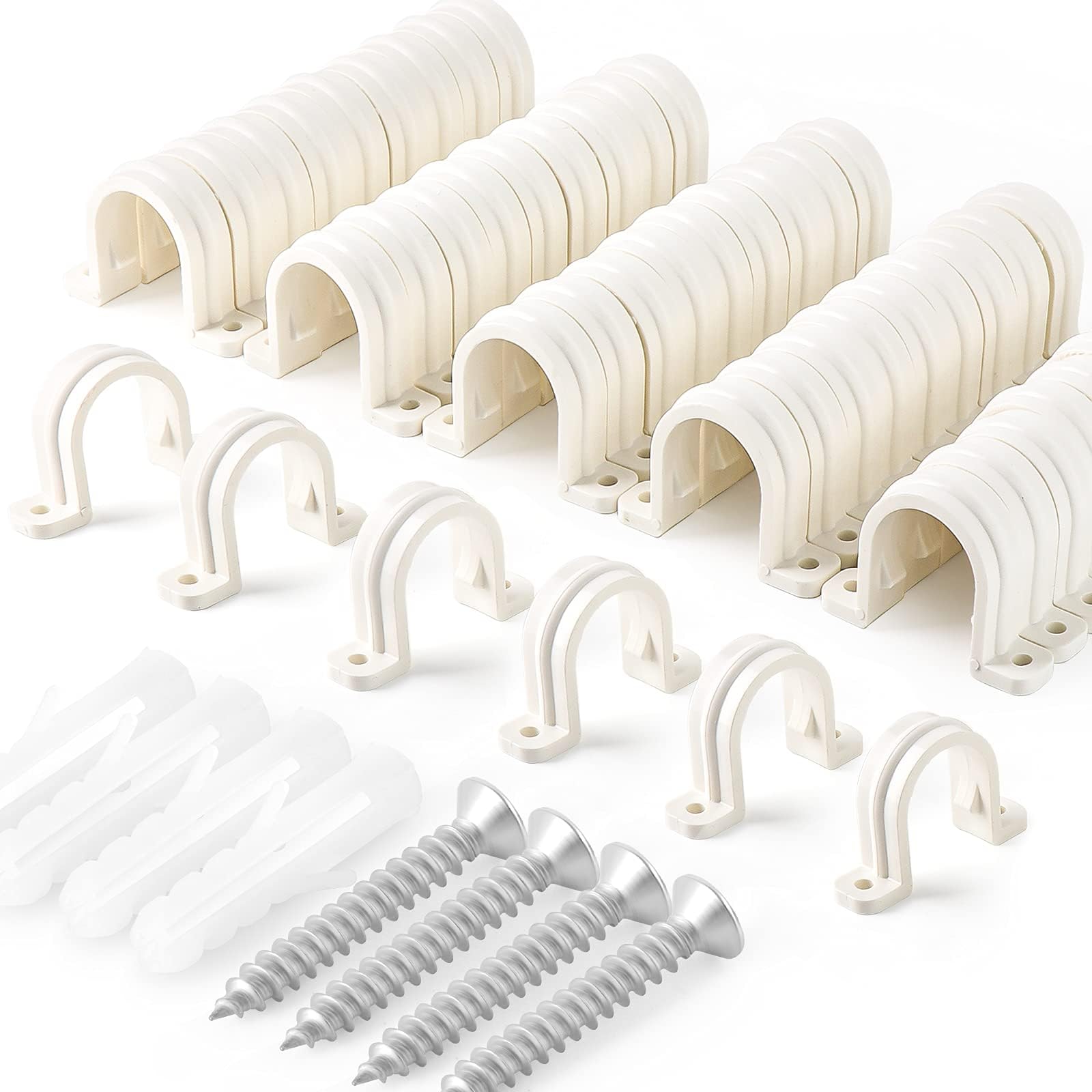 100 pcs plastic pipe clamps 2 hole pipe strap fit under 1 2 inch pvc