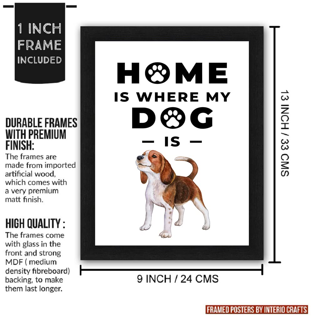 Interio Crafts Home Decor Framed Poster for Dog Lovers - Dog