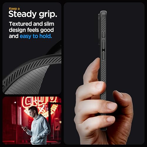 Miniatura 4 de Spigen Liquid Air Armor - Funda diseñada para iPhone 15 Pro (2023), protección de grado militar, color negro mate