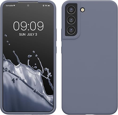 Miniatura 89 de kwmobile Funda Compatible con Samsung Galaxy S22 - Funda de teléfono de silicona TPU con acabado suave - Rojo Ruibarbo Piedra antigua,Azul