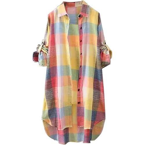 Womens Cardigans Button Down Plaid Shacket Shirt Long Sleeve Holey 2025 Spring Open Front Cardigan Jackets for Women
