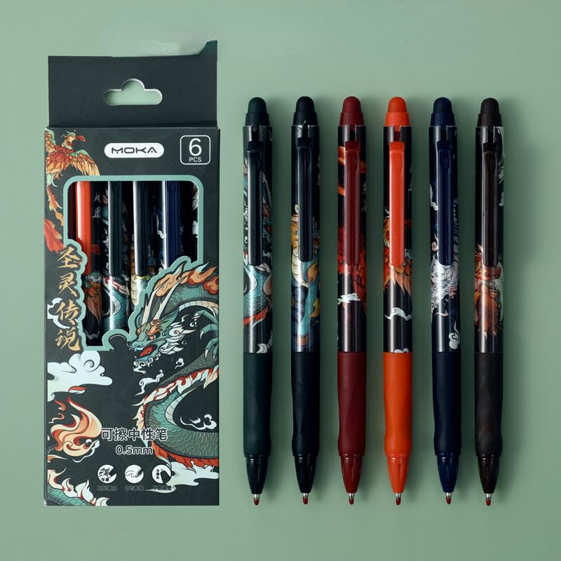 6 Packs Bolígrafo Gel Borrable Dibujo Infantil Negro miniatura 2
