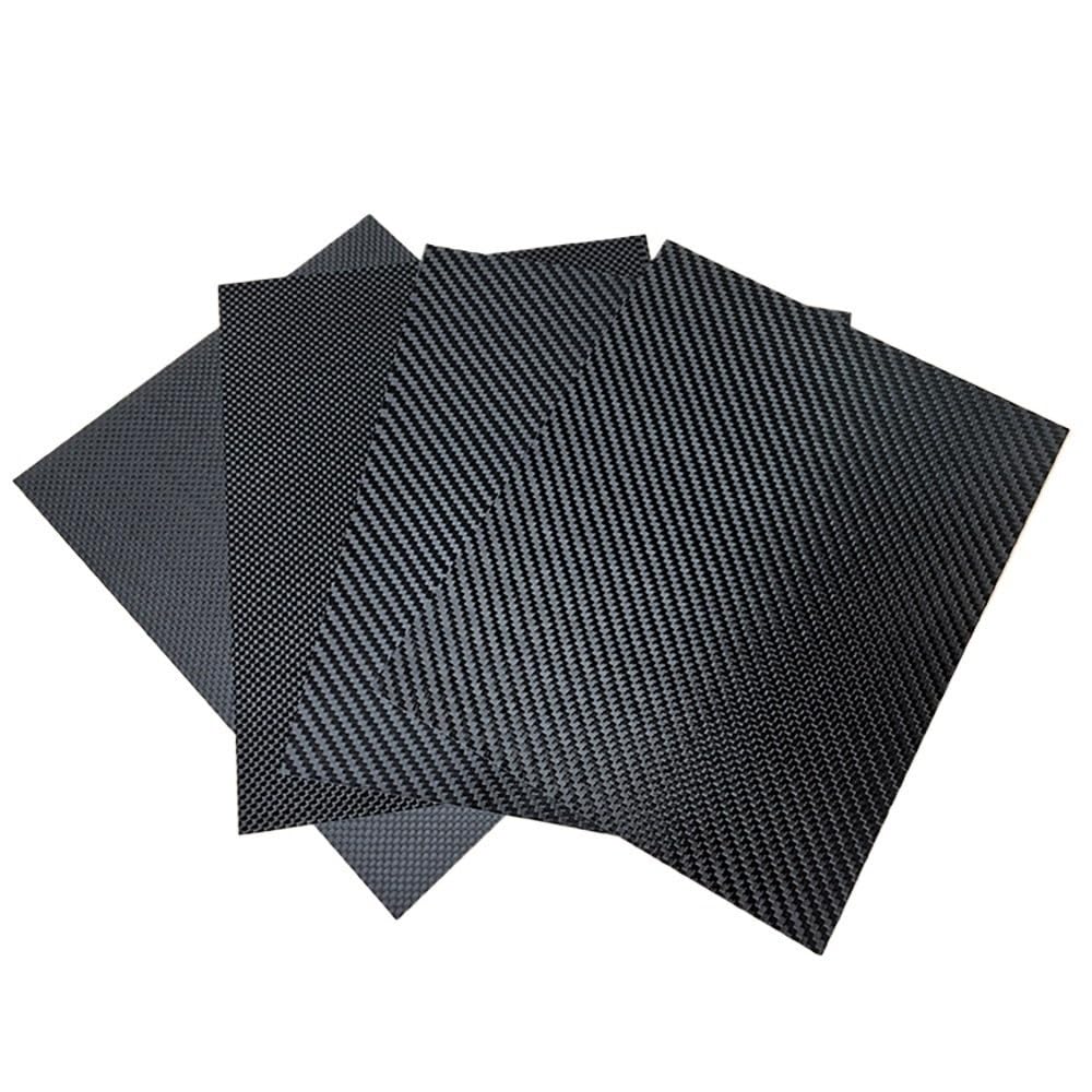 Arkusze z włókna węglowego, Arkusz z matowego włókna węglowego 3K o splocie diagonalnym 200 mm x 250 mm, czarny, grubość 0,5-5 mm(1.5mm)