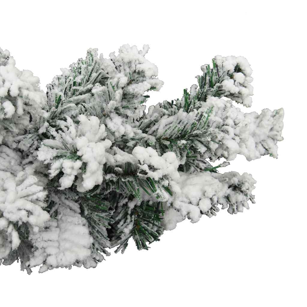Weihnachtsgirlande mit Schnee Grün aus PVC 5 m für Innen und Außen, festliche Dekoration für Wohnzimmer, Tannenbaum und Advent, leicht zu lagern
