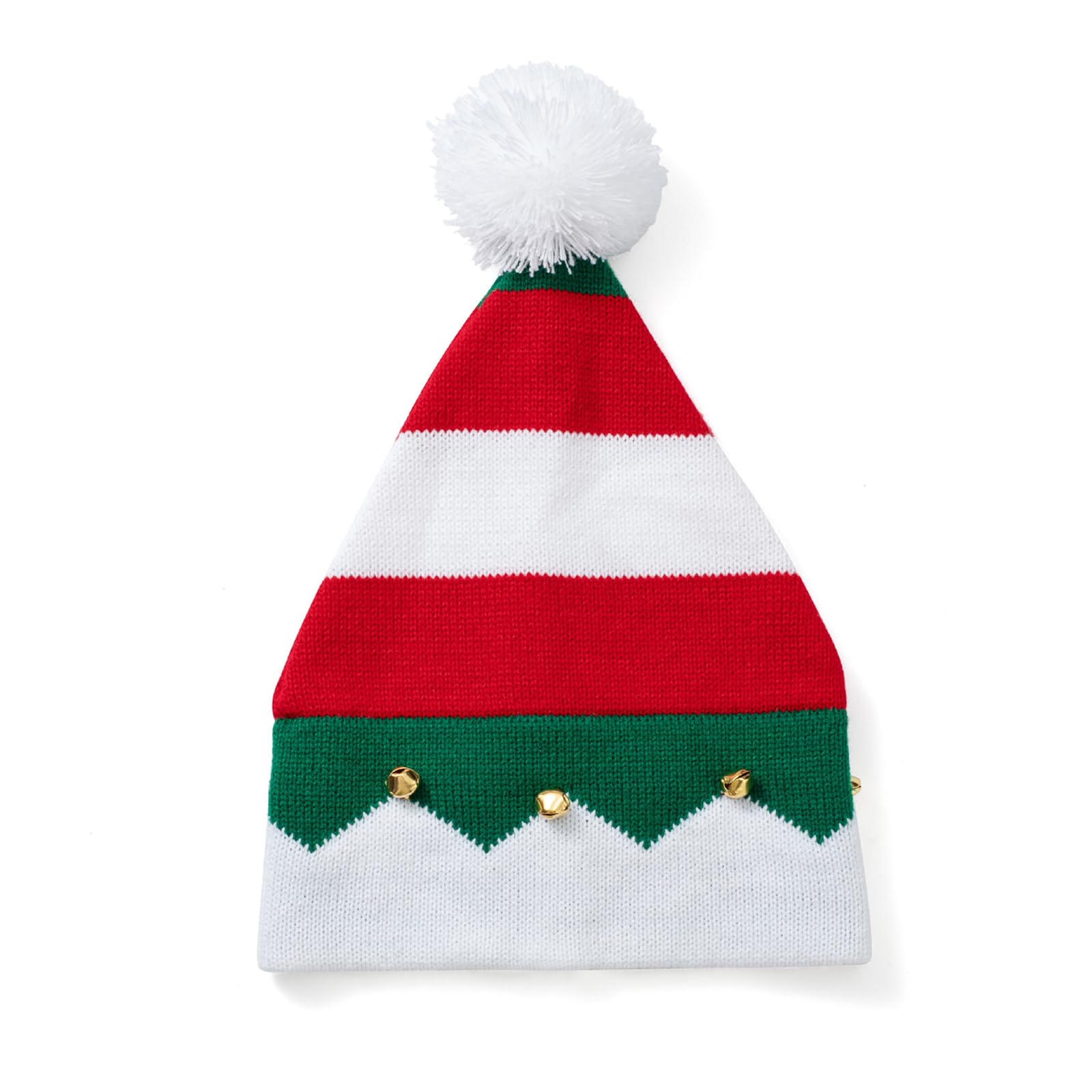 Tsophreniq Christmas Santa Hat Striped Santa Hat Cute Plush Pom for Christmas and Holiday Party Props Hats Adults Men Funny Kids