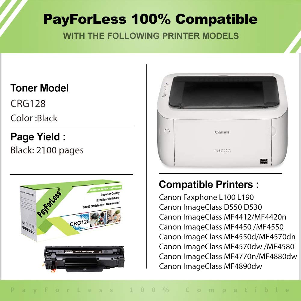 Amazon.com: PayForLess - Cartuchos de tóner para Canon Imageclass LBP6230dw  D530 D550 L100 L190 MF4570dn MF4550 MF4450 MF4550d MF4410 MF4420n MF4412  MF4770n (6 unidades) : Productos de Oficina