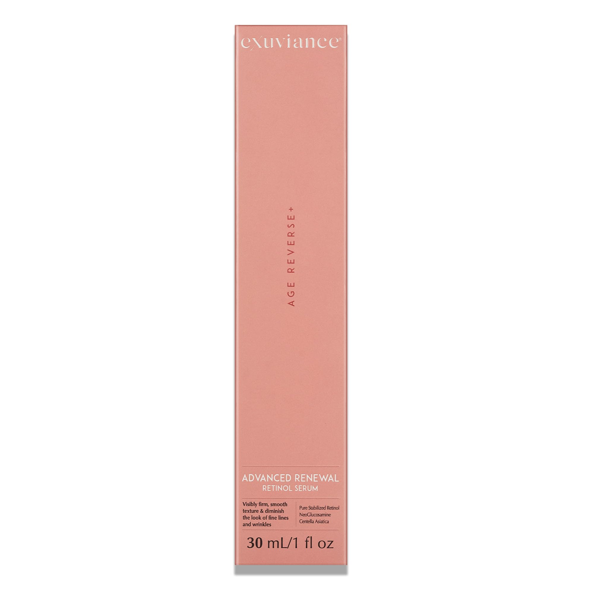EXUVIANCE AGE REVERSE+ Advanced Renewal Retinol Overnight Serum Anti-Aging Wrinkle Reducer with 0.3% Pure Retinol, Niacinamide, NeoGlucosamine, Hyaluronic Acid, & Centella Asiatica, 30ml/1 fl oz