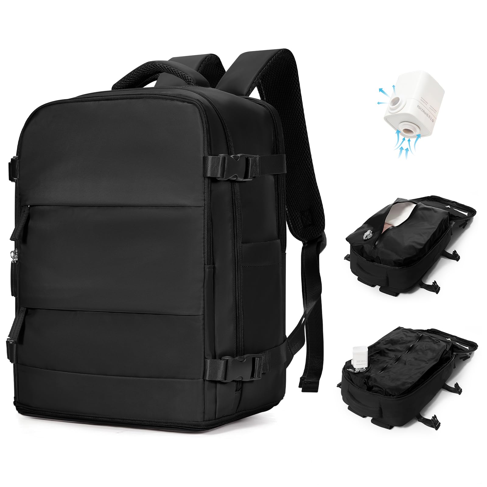 BJLFS Zaino Ryanair 40x30x20 Sottovuoto con pompa Zaino da Viaggio aereo Cabina 40x30x20 Impermeabile Bagaglio a Mano Wizzair Sottovuoto Borse da Cabina per Easyjet 45x36x20 Zaino Airback Donna