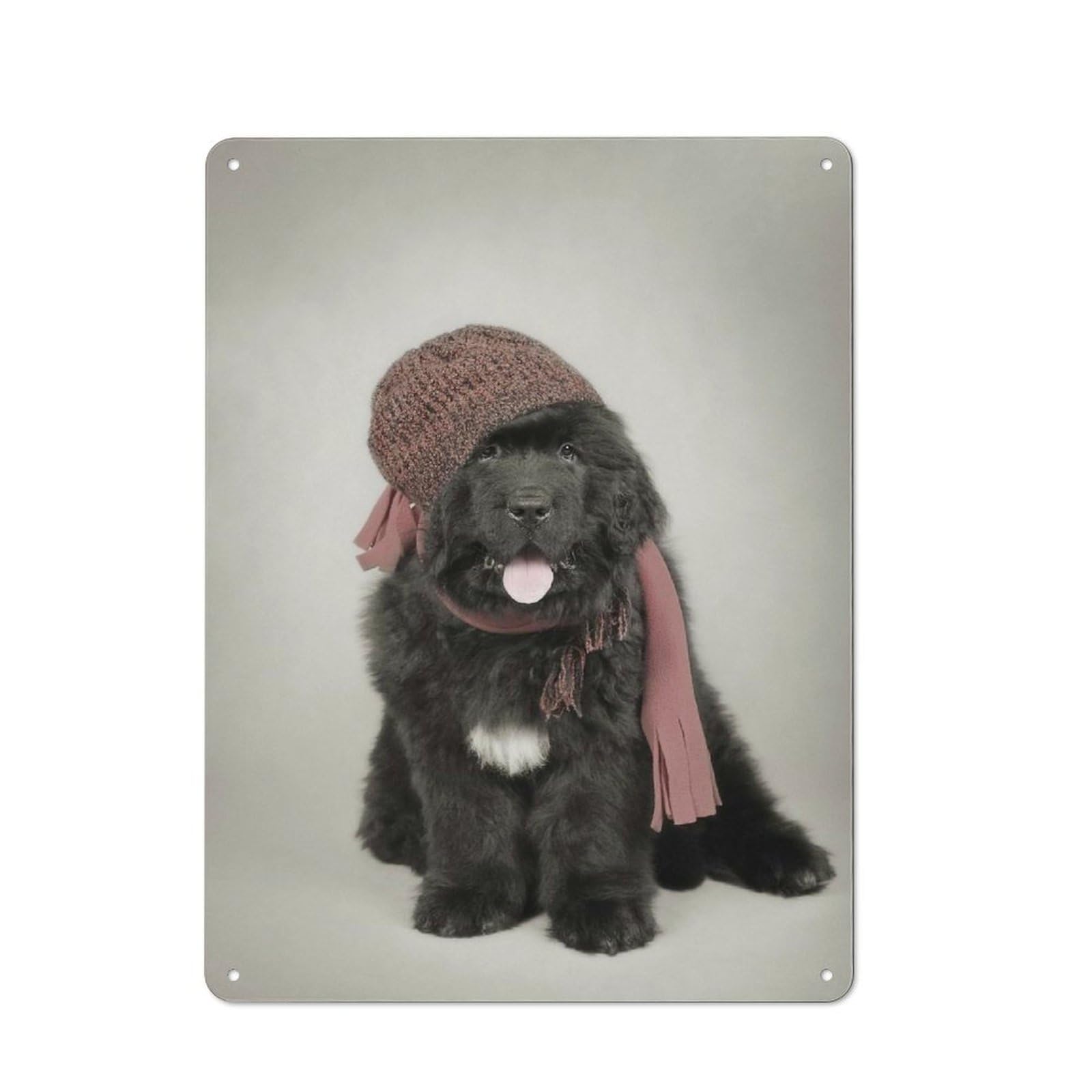 Junmoney Style-21 Newfoundland Dog Puppy Retro-Style Tin Wall Plaque 40X30cm For Café Or Home Bar, For Themed Interiors In Cafés And Home Bars