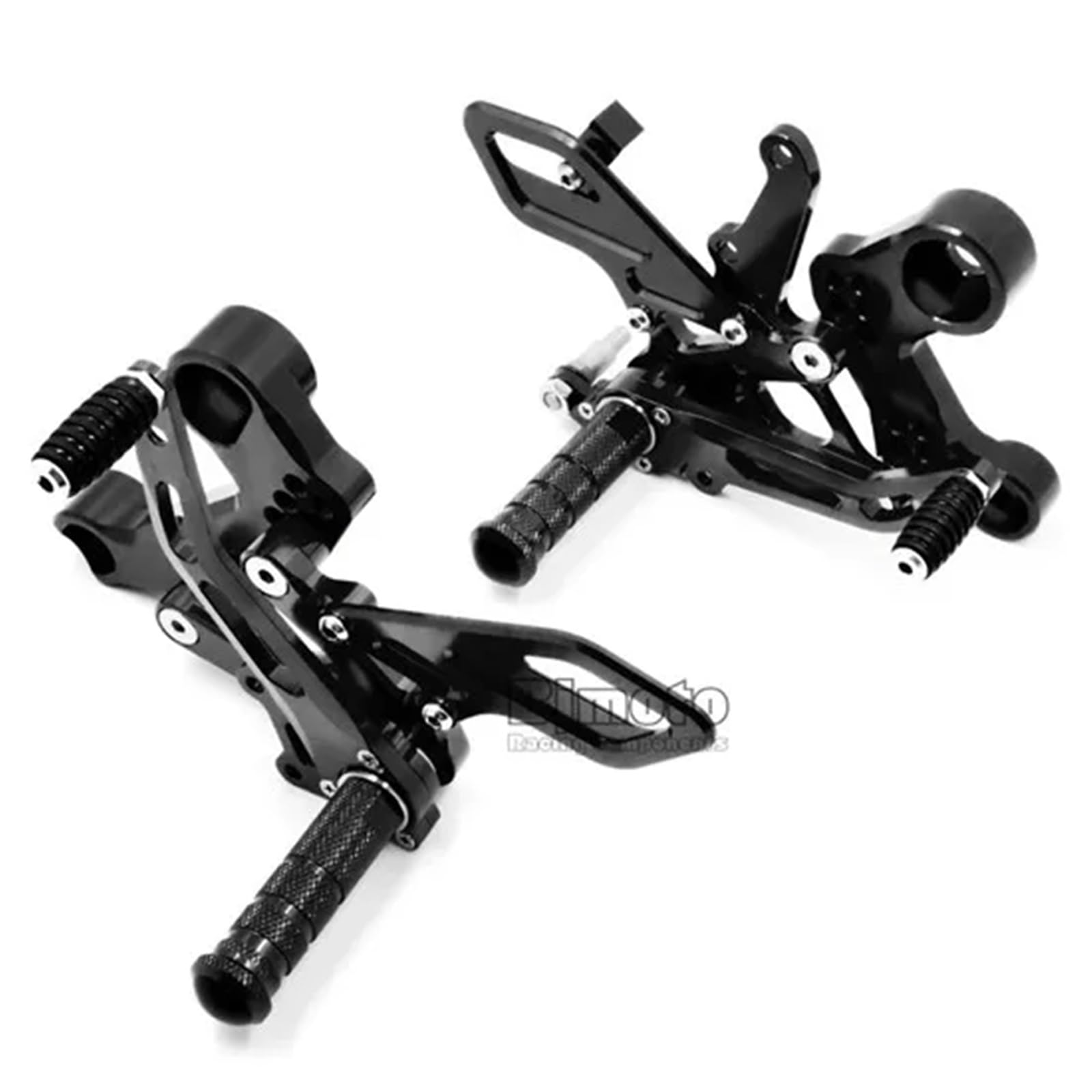 Pedal Cambios Motocicleta Reposapiés ajustable CNC, palanca de cambios, pedal de freno, estriberas traseras, compatible con Yamaha MT09 FZ09 MT-09 FZ-09 MT FZ 09 2013-2016(Black)
