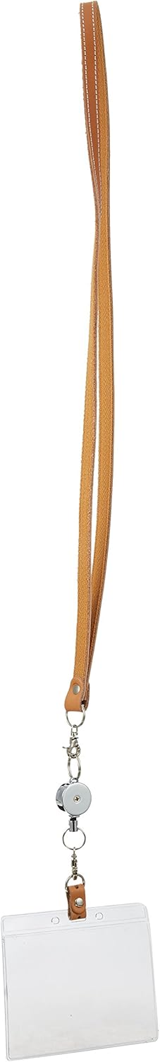 Neck Strap ID Beige with case, Clear