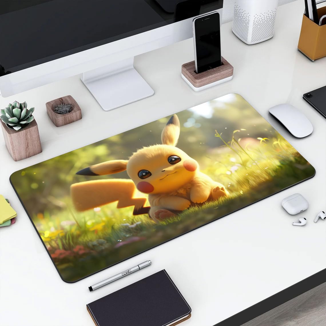 Gadgets WRAP Large Desk Mat Mouse Pad 11 x 23 Inch, Anti-Slip, Spill-Resistant, Ideal for Home, Office, Gaming Setups - Baby Pikachu-picture-17