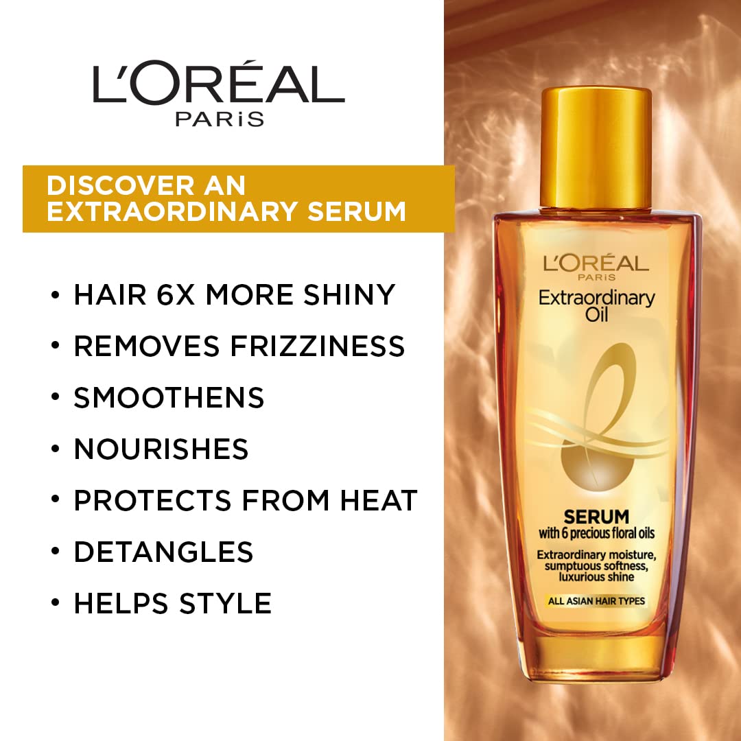 L'Oreal Paris Extraordinary Oil Hair Serum for Women and Men, 100 ml & L'Oreal Paris Elseve Extraordinary Oil, 30 ml - Image 7 thumbnail
