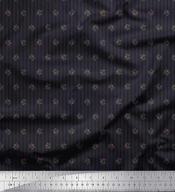 Soimoi Pure Silk Fabric - Floral Pattern - Grey - 42" Wide Printed Silk by The Yard for High-End Fashion, Sarees, Scarves, Tunics & Designer Wear