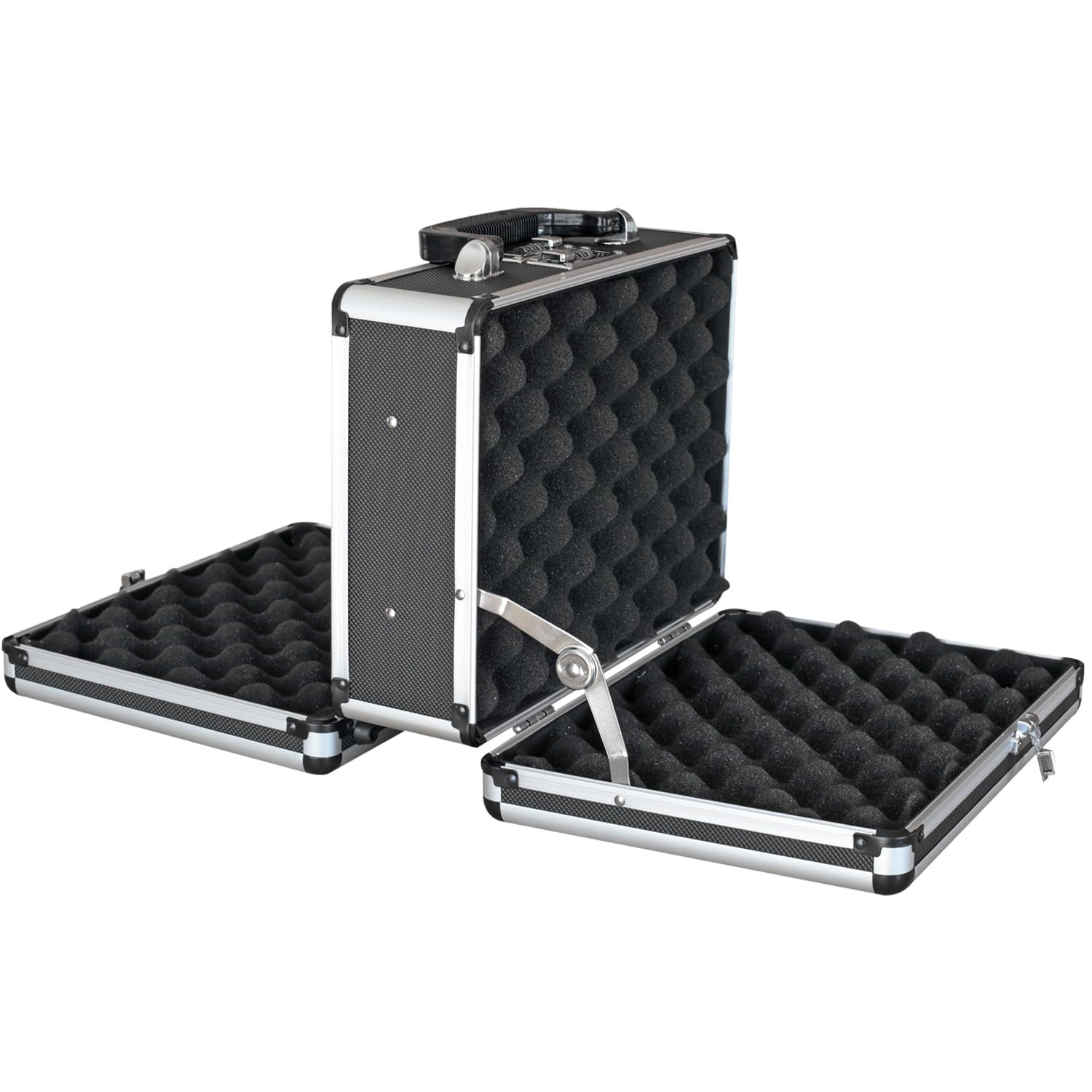 HMF 14403-02 Maleta de Aluminio para Pistolas con Cerradura de Combinación | 42 x 26 x 12 cm | Negro