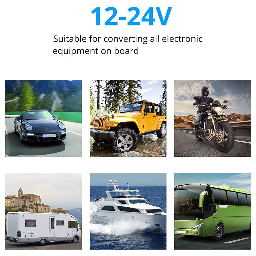 Riloer 4 Gang Rocker Lice Switch Pannello con 4,8A USB Quick Charge/Carica rapida 3,0 Voltmetro USB Caricatore per camion per barche marine 12V-24 V, pannello di controllo a 4 gruppi