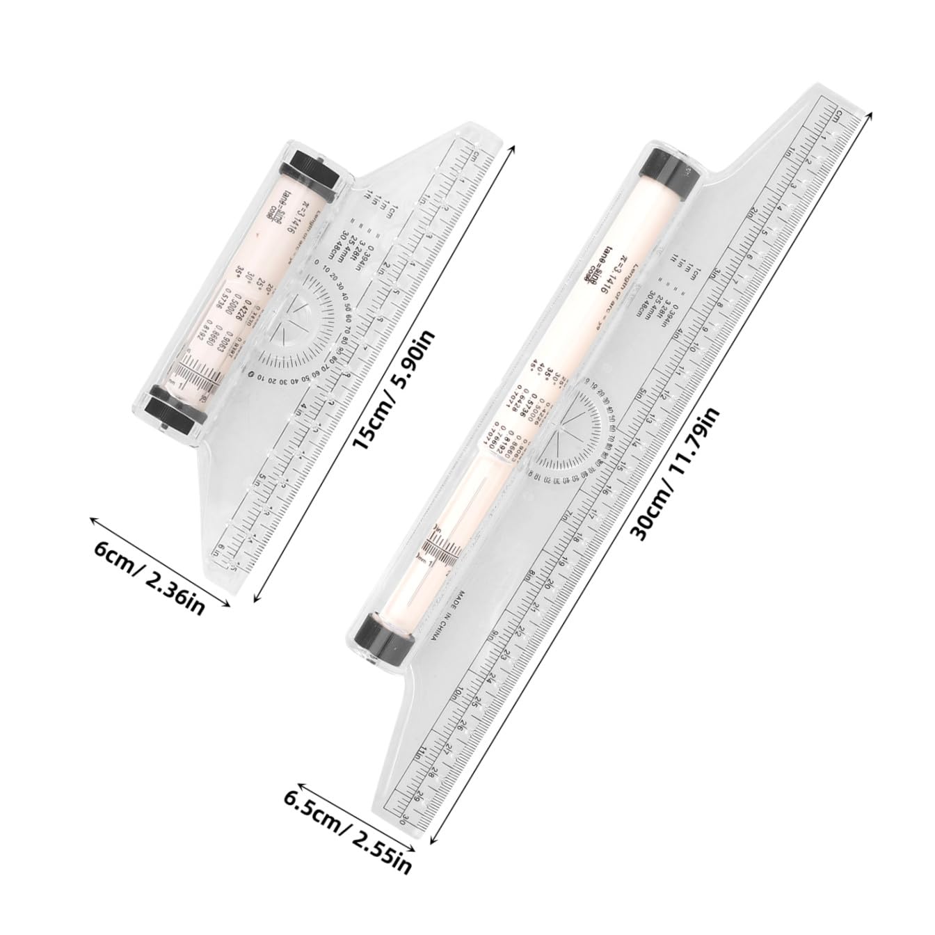 Operitacx 5 Set Disegno Del Righello Di Design Multi Righello A Linee Parallele Disegnare Sovrano Planimetria Usi Di Misurazione Rotante in Plastica Trasparente 2 Pezzi*5