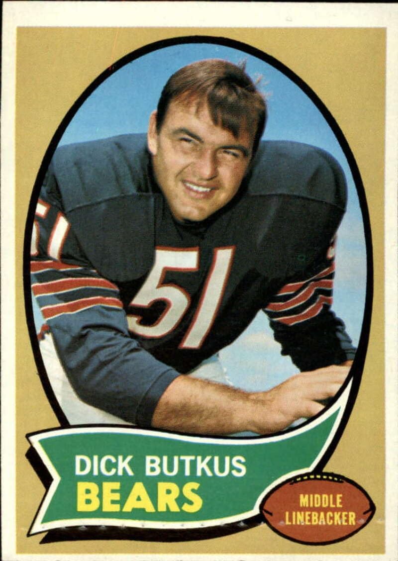 1970 Topps High Series 2 Football #190 Dick Butkus Chicago Bears Set Break #1 (Scans Show Actual Card)