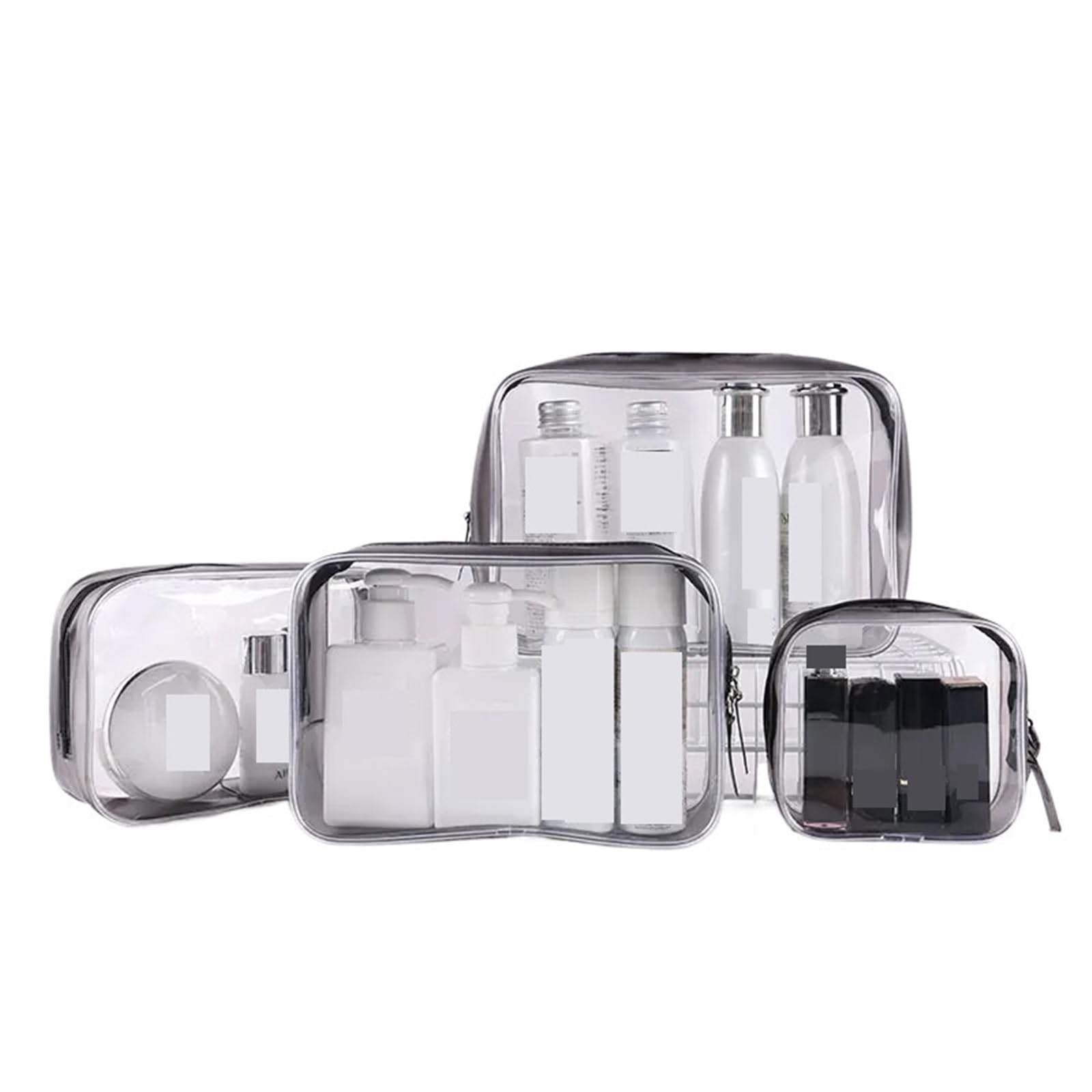 Beauty Trasparente da Viaggio Borsa cosmetica Trasparente in PVC, Borsa da Bagno, Borsa da Viaggio, Borsa Multifunzione, Borsa cosmetica, Scatola degli Attrezzi(Gray Group)