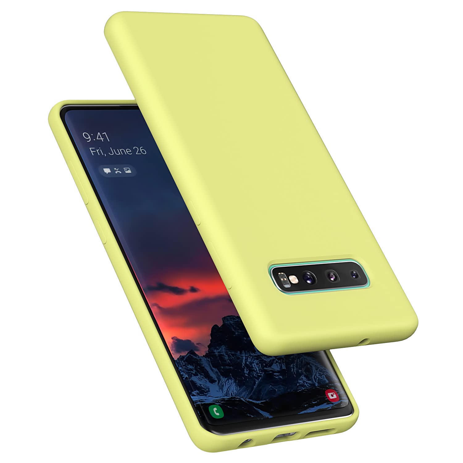 E Segoi Designed for Galaxy S10 Plus Case 6.4 inch, S10+ Liquid Silicone Gel Rubber Shockproof Case Soft Microfiber Cloth Lining Cushion Compatible