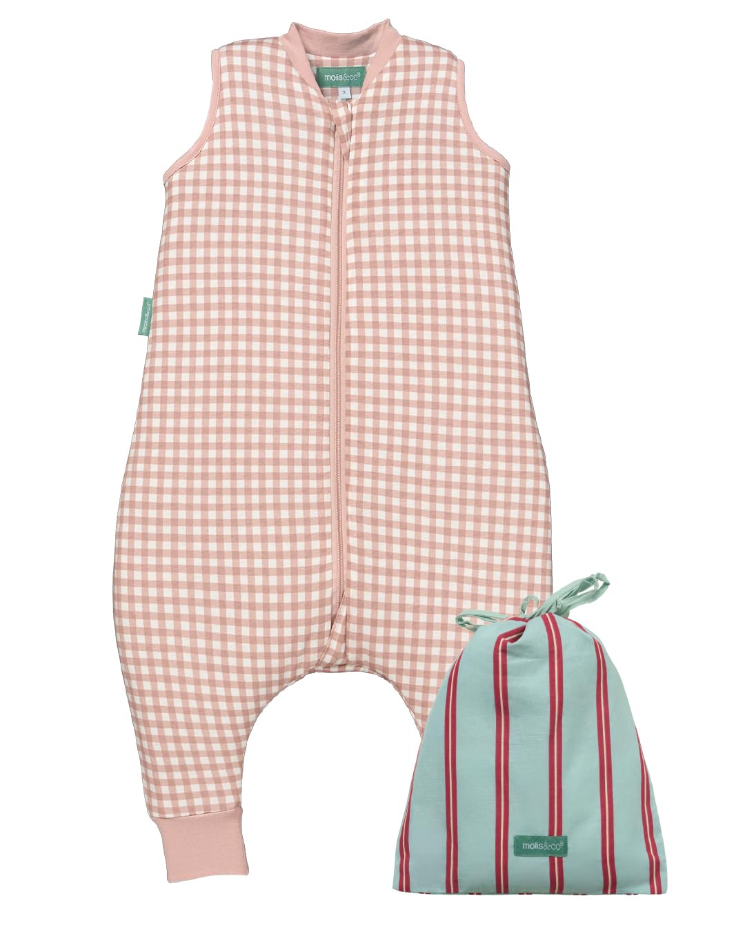 molis&co - Baby Sleeping Bag with Feet TOG 2.5 - Toddler Sleeping Bags with Legs 2.5 Tog - Soft and Cozy Baby Wearable Blanket for Infants&Toddlers - 100% Cotton (OEKO-TEX) (Dusty Rose, 4 years)