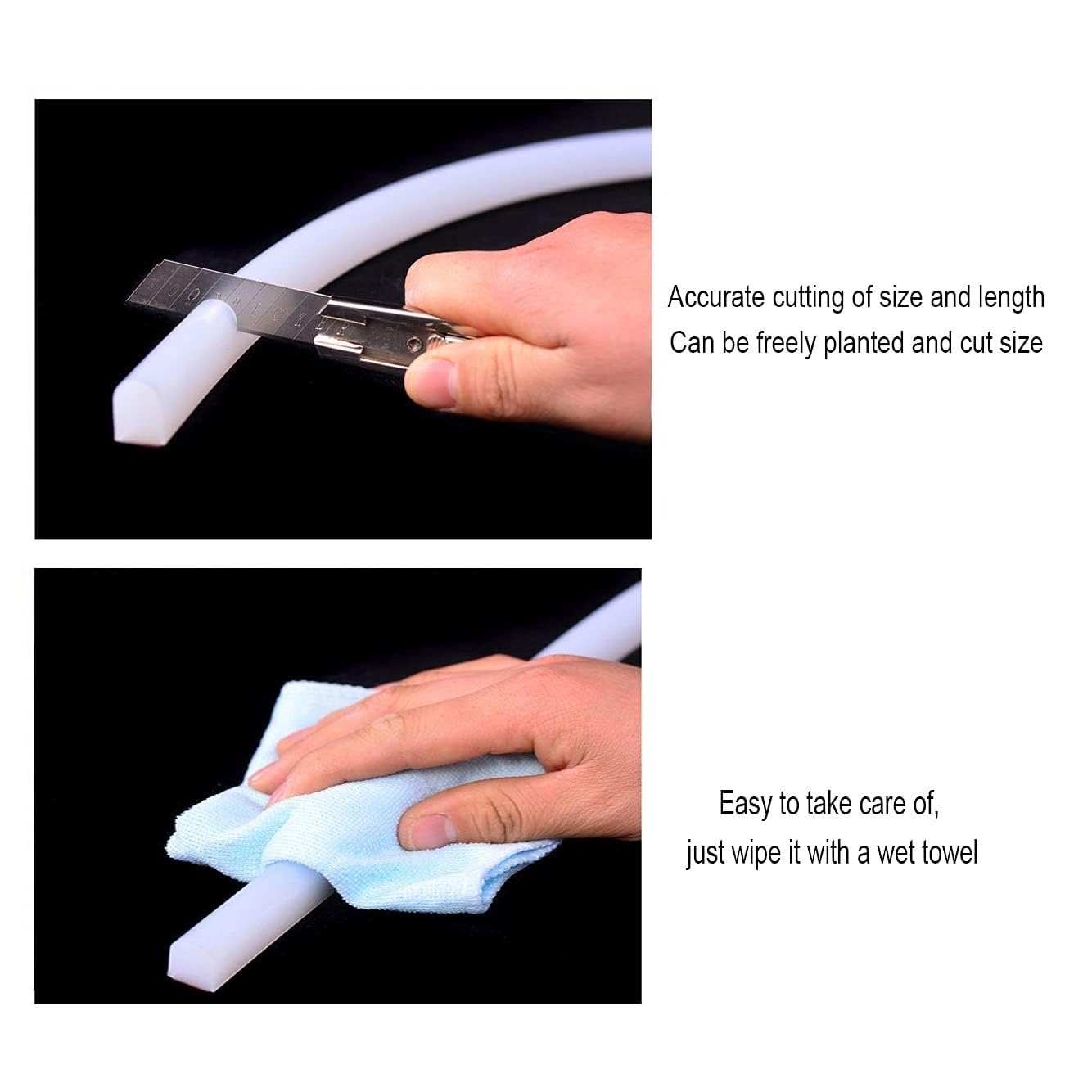 Tira de sellado impermeable para mampara de ducha para habitación húmeda, junta flexible de barrera de silicona para baño, 1,5 x 2 cm