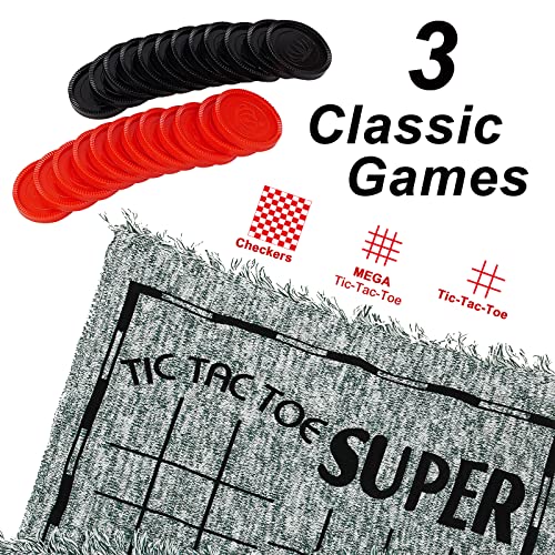3 en 1 Damas Gigantes y Tres en Raya Juego Clásico miniatura 3