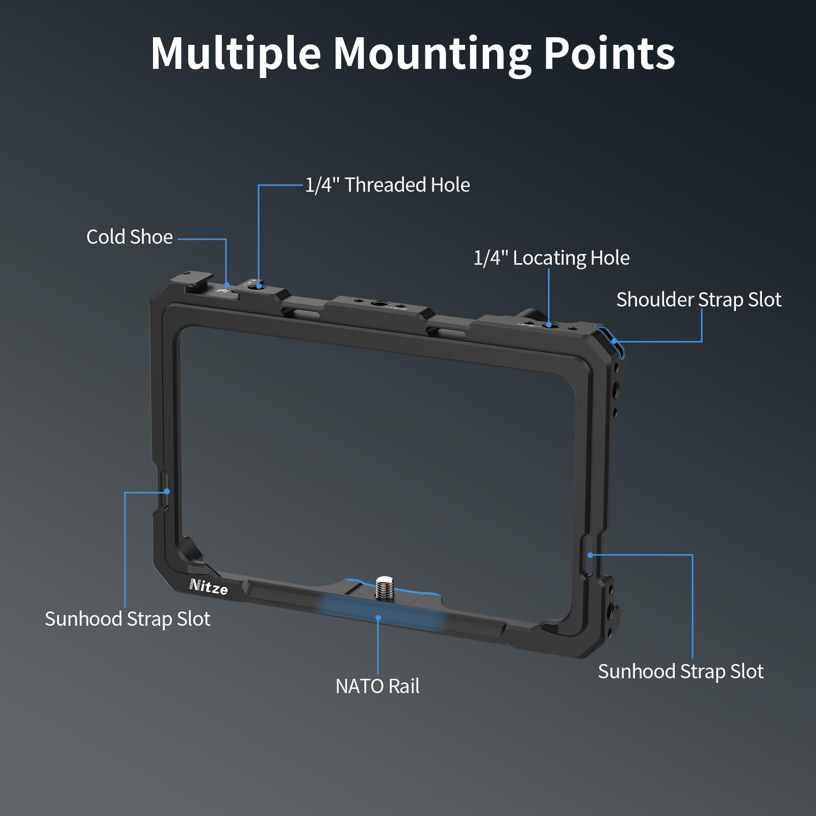 Nitze Shinobi 2 Cage, Jaula para Atomos Shinobi II/Shinobi Go, Jaula para Monitor con Riel NATO - JT-A07A