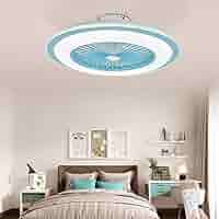 LAKIQ 23.5'' Round Remote Ceiling Fan with Lights 3-Color