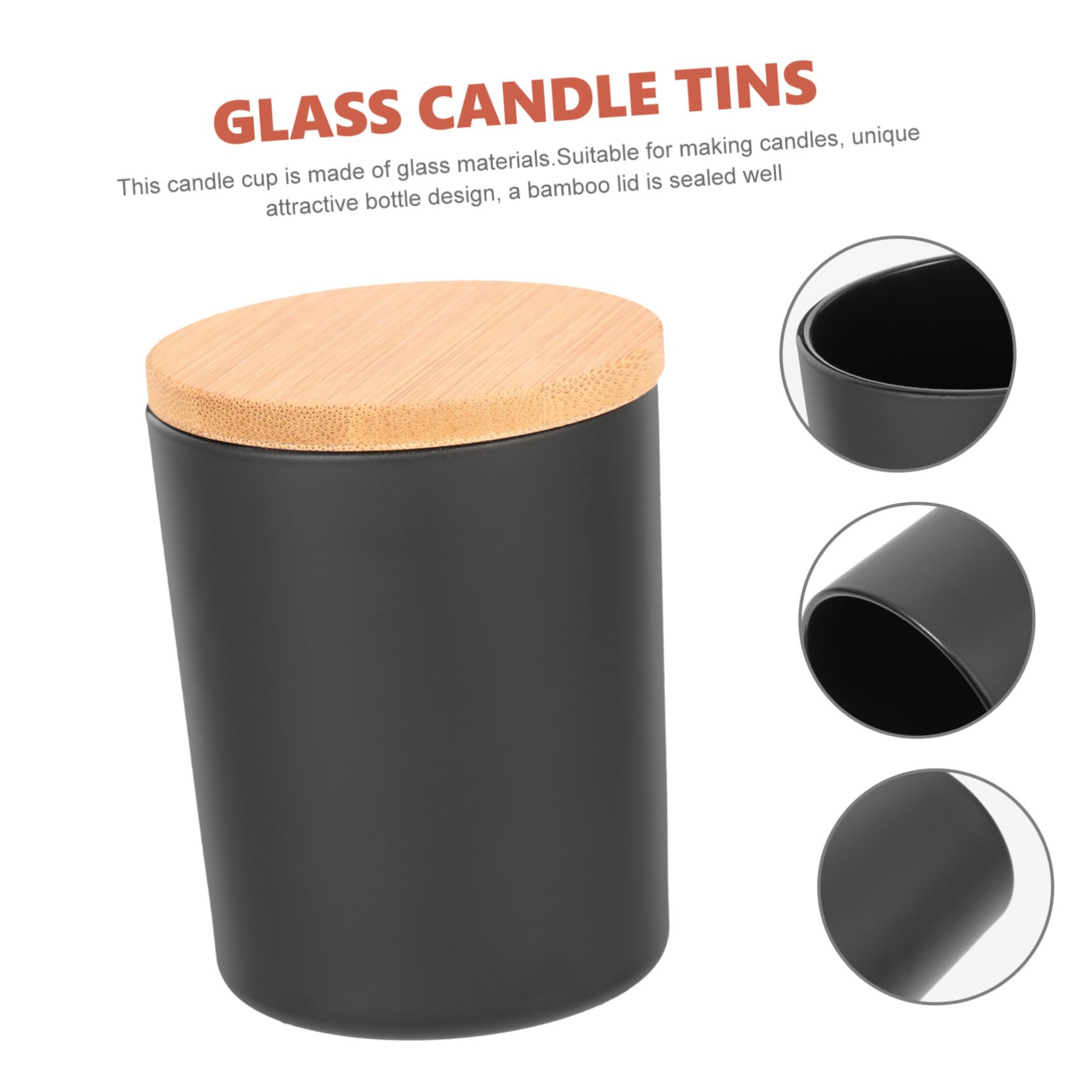 Artibetter 4sets Barattoli Con Coperchi in Bambù Per Candele Profumate Barattoli Per Fabbricazione Candele Adatti Per Spezie Da Cucina e Piccoli Oggetti