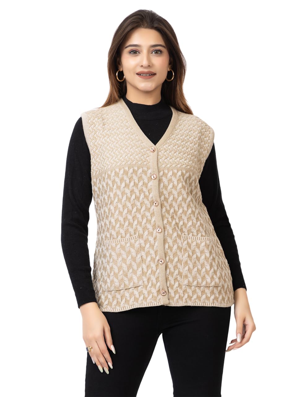 twenty me Winter Wear/Casual Wear/Outdoor Wear/Acrylic Blend/V Neck/Embroidered/Sleeveless Women's Cardigans (1261)-picture-22