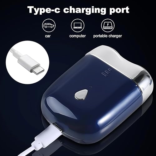 Miniatura 6 de Mini afeitadora eléctrica  Afeitadora portátil de carga rápida USB C para hombres, afeitadora de bolsillo de doble cabeza, lavable, afeitadora