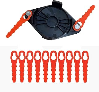 AF-100 Weed Eater Bladed Head, 2-in-1 Pivoting Fixed Line and Bladed Head, Two Serrated Grass Trimmer Head with 10pcs Replacement Blades Compatible with Black Dec-ker GH900 GH600 LST522 LCC140 Trimmer