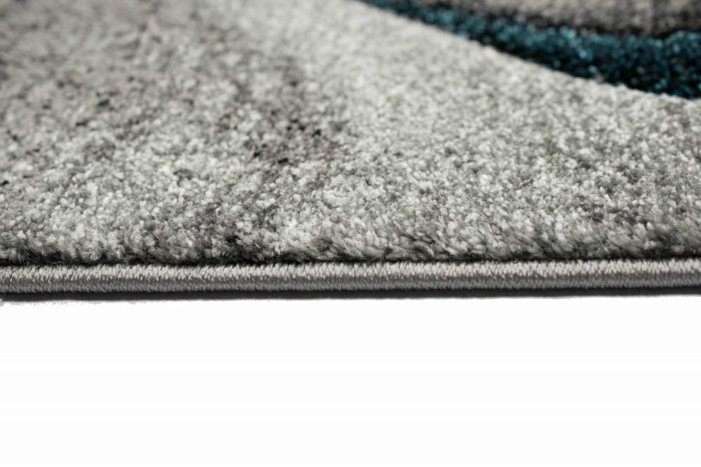 Tapis moderne tapis de salon tapis design en bleu gris Größe 160x230 cm