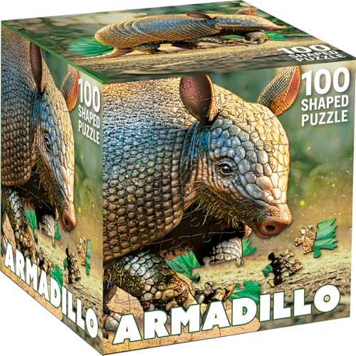 MasterPieces 100 Piece Shaped Jigsaw Puzzle for Families - Armadillo - 14.3"x9.125"