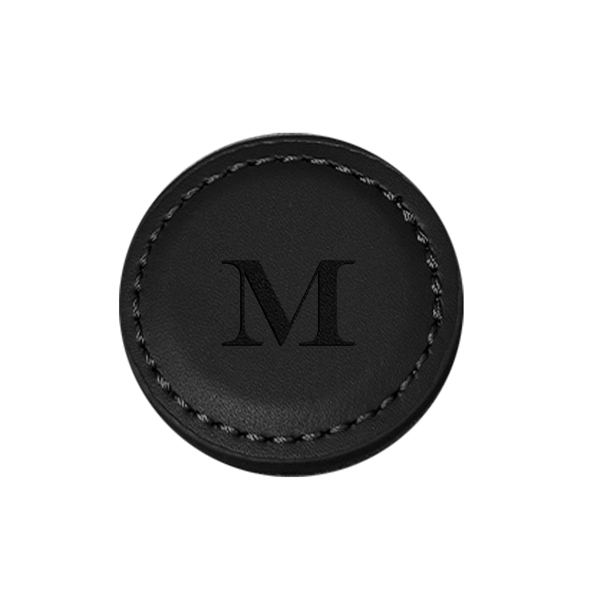 HonKeei Set of 2 Personalized Golf Ball Markers with Initial Letter,Custom Genuine Leather Golf Ball Marker Meaningful Gift for Dad or Sport Lover