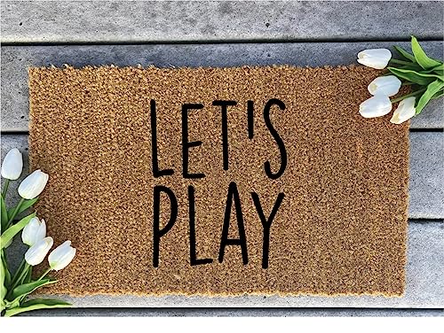 Mini Playhouse Doormat Let's Play - Kids Welcome Mat Clubhouse Door Mat Small Treehouse Outdoor Gift for Kids Playhouse Decor Welcome Home Floor Holiday Decor 16