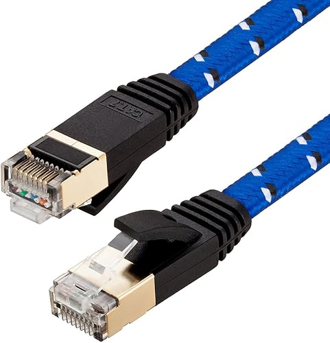 Miniatura 2 de Cable Ethernet CAT 7 de 65 pies, cable de conexión Ethernet CAT7 ultra plano para red LAN y router módem, construido con conectores RJ45 chapados en