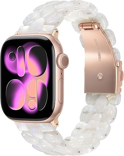 V-MORO Pulsera de resina compatible con Apple Watch de 1.81 pulgadas, 1.77 pulgadas, 1.73 pulgadas, 1.65 pulgadas, correa ligera y elegante para