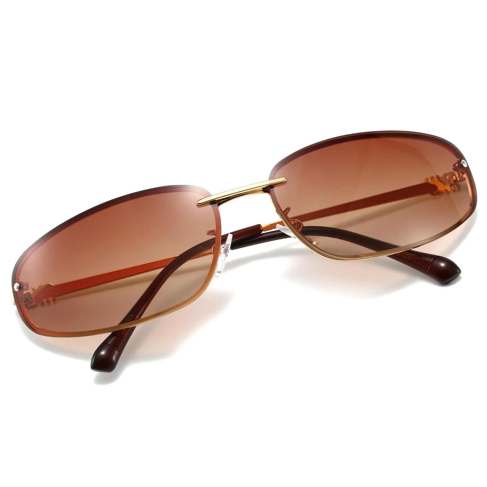 Hanj Trendy 90s Y2K Oval Sunglasses for Women Fashion Classic Shades UV400 Retro Glasses