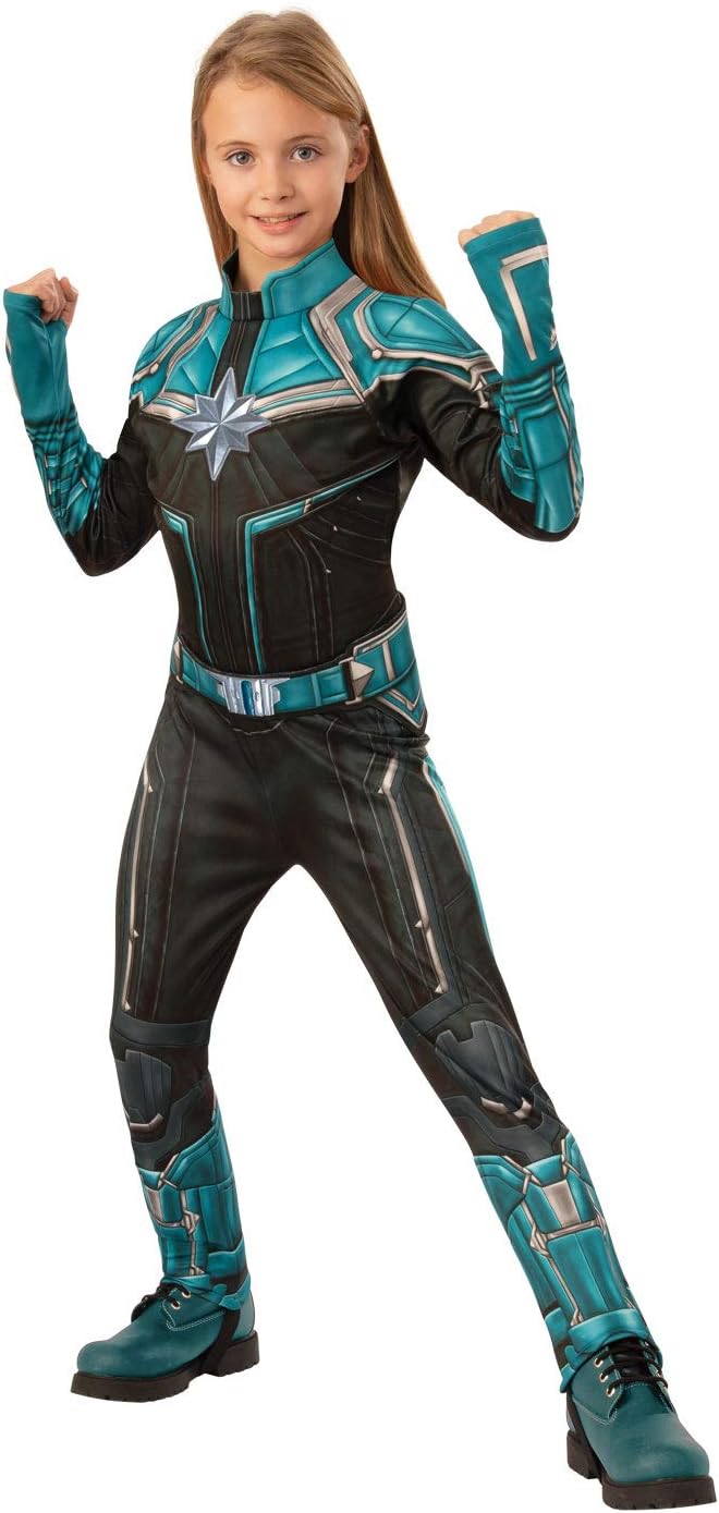 Captain Marvel Kree Costume Suit, Large Teal/Black