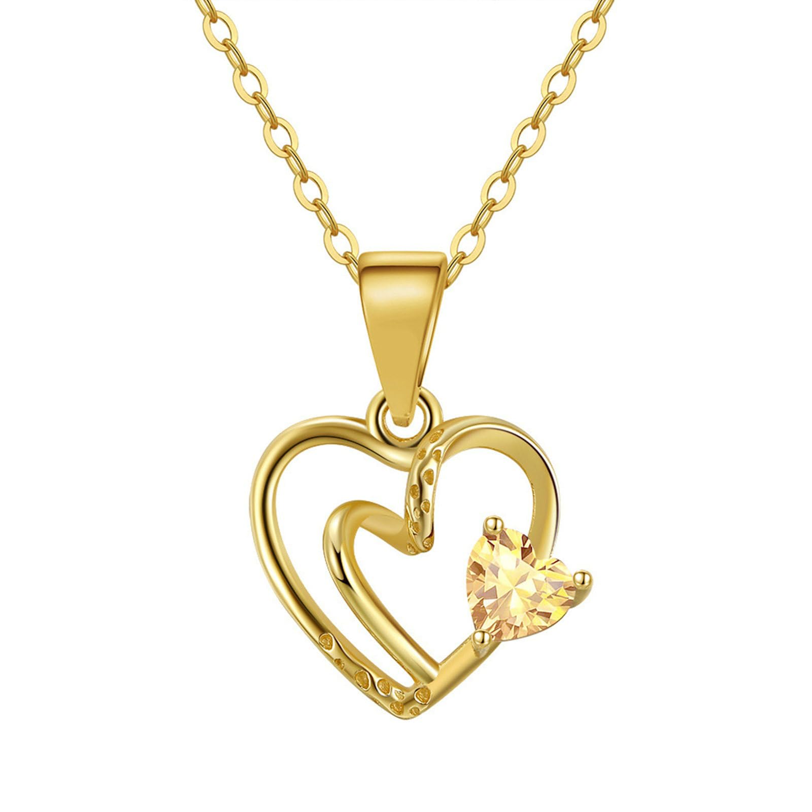 Collane del Pendente Donna Argento Sterling 925 Rosso Collana Pendente Cuore Granato